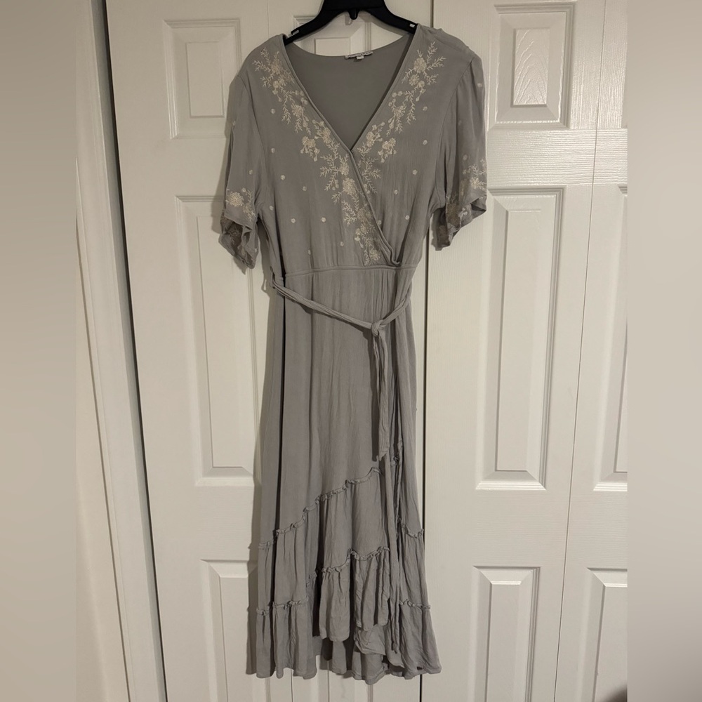 Baltic Born Gray Embroidered Women's Dress